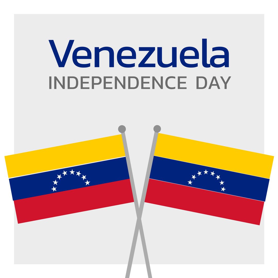 Venezuela Independence Day Celebration Banner with Flags