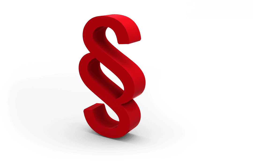 3D Red Section Symbol in Transparent Background