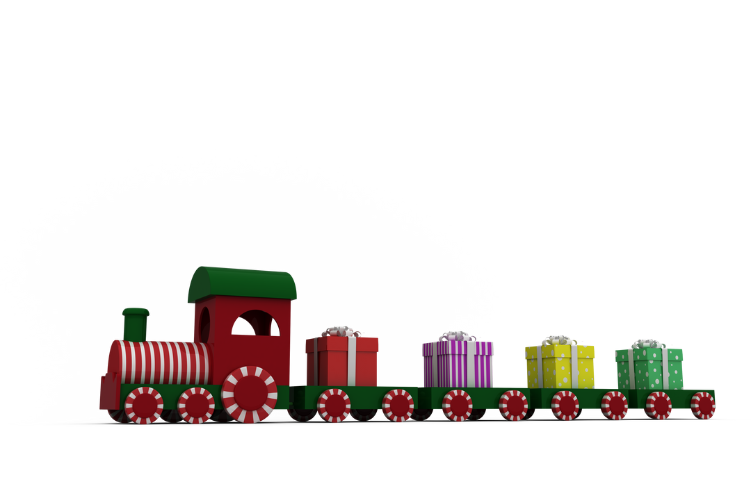 Transparent Train with Gift Boxes Reflecting Christmas Theme - Download Free Stock Images Pikwizard.com