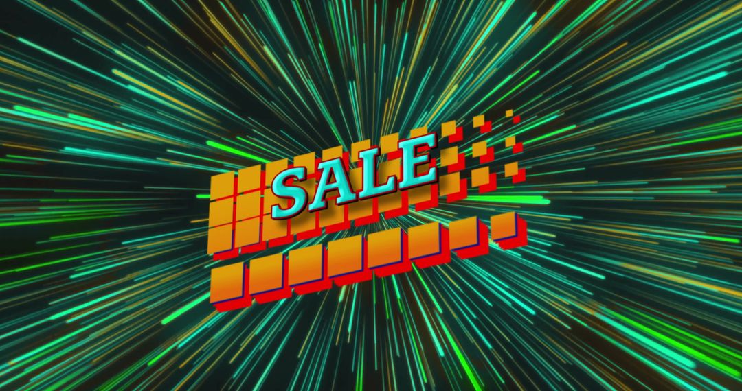 Dynamic Sale Callout with Colorful Digital Sparks