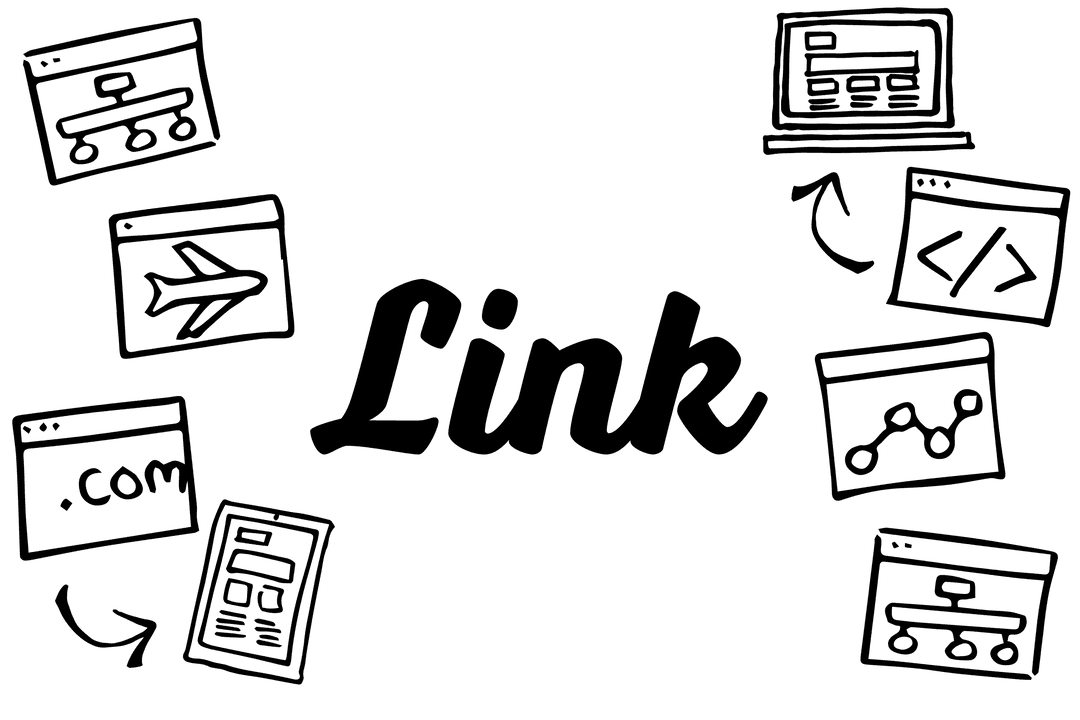 Transparent Link Text Illustration Combined Shapes