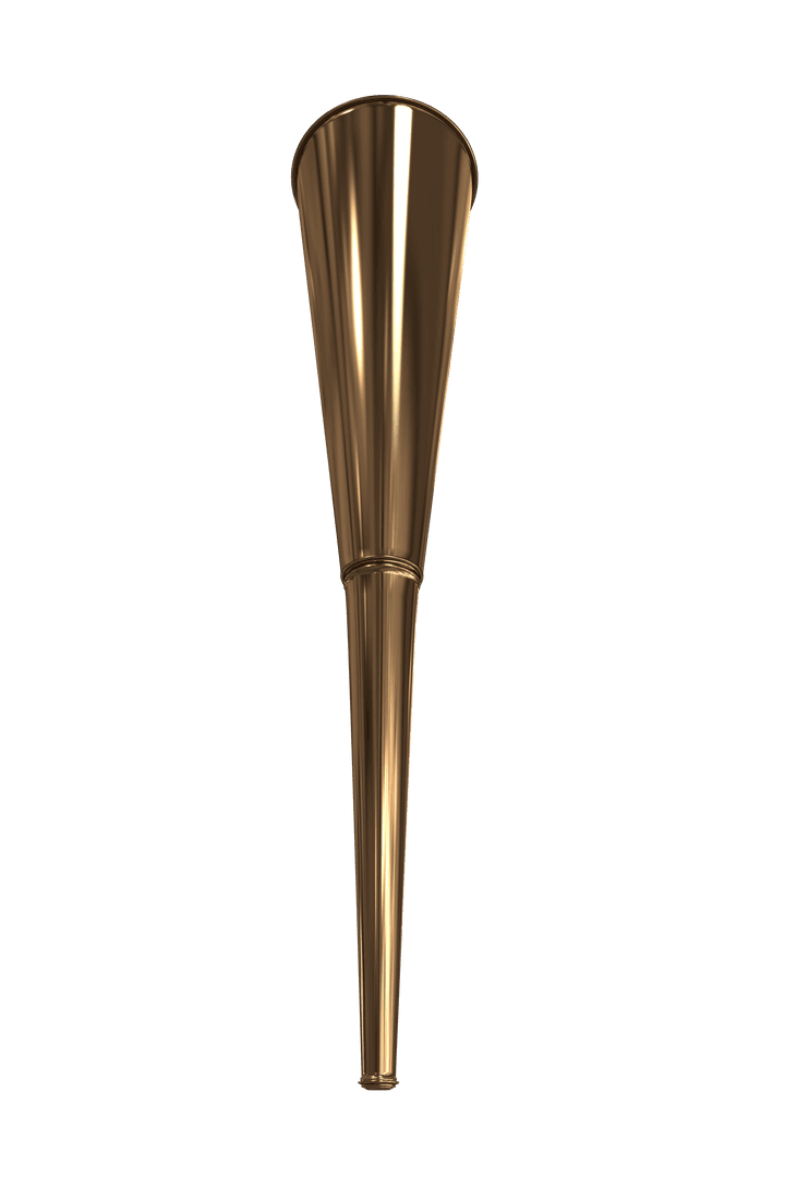 Brass Hunting Horn with Transparent Background