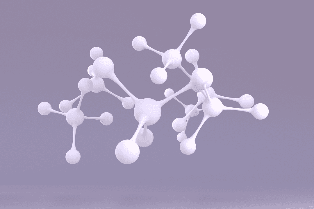 Close-Up View of Transparent White Molecule Structure