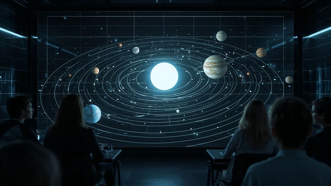Students Engaged in Holographic Solar System Presentation