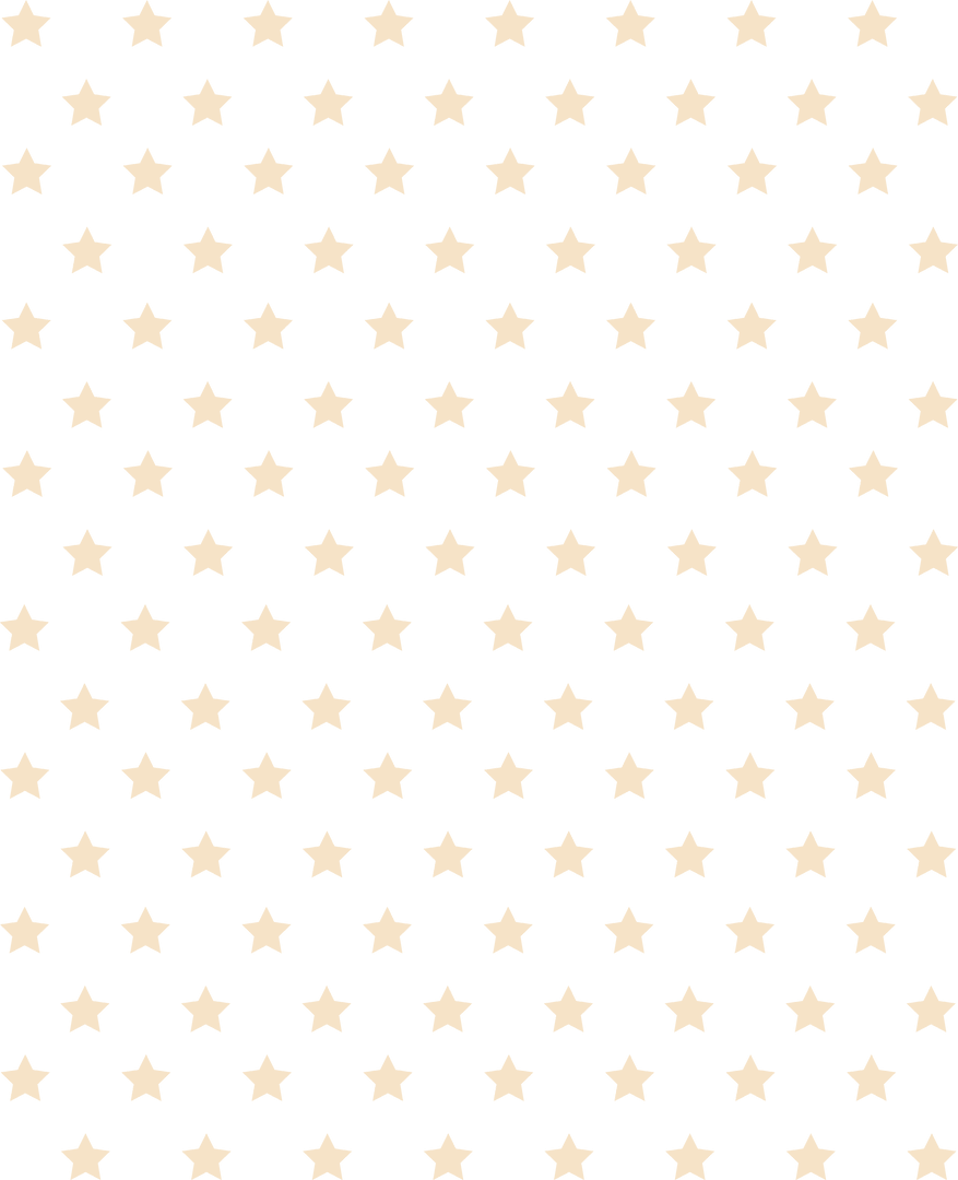 Cream Stars Seamless Pattern on Transparent Teal Background