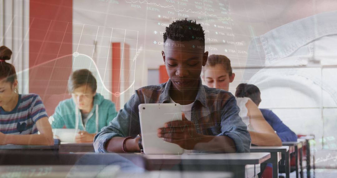 Students Learning Stock Market Analysis Using Technology in Classroom