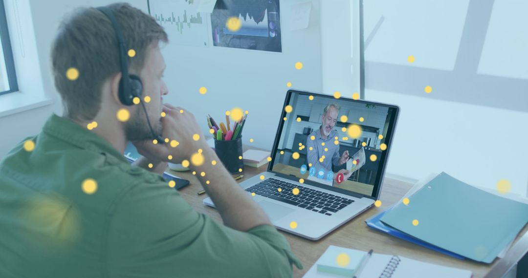 Virtual Team Meeting between Managers Exchanging Ideas