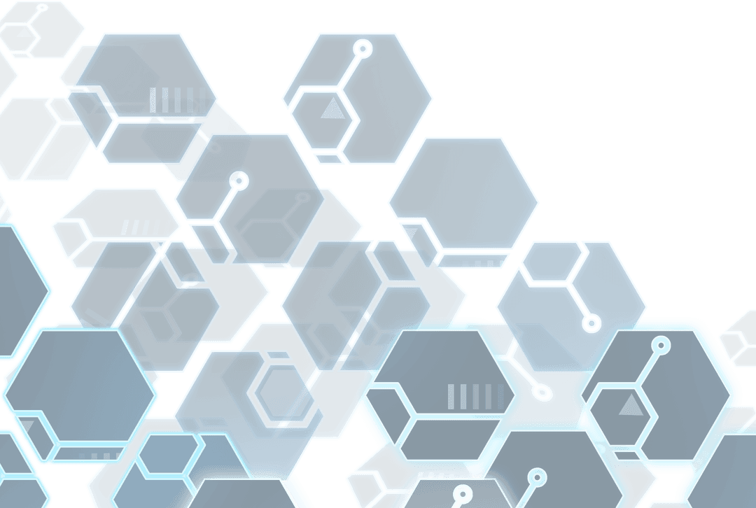 Futuristic Digital Hexagon Network on Transparent Background