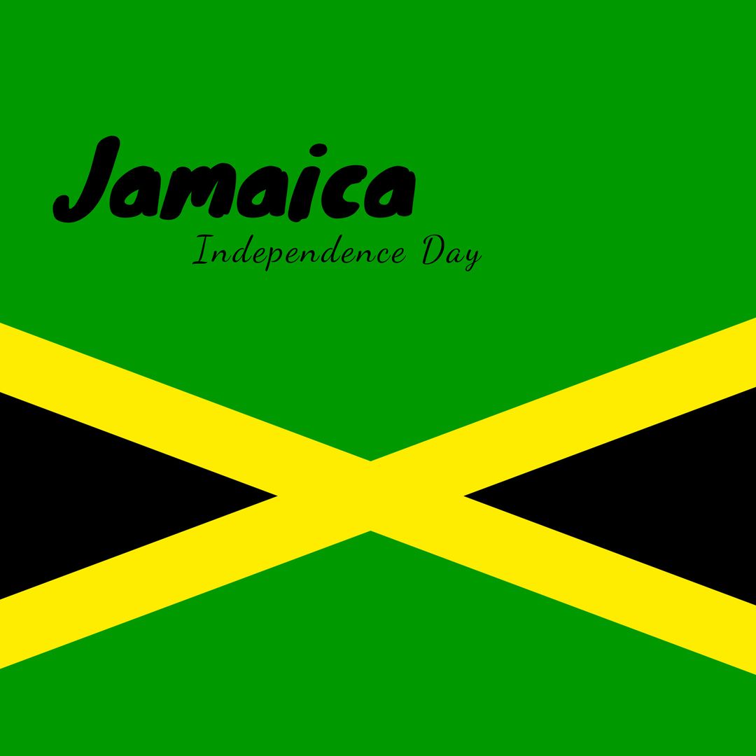 Jamaica Independence Day Celebration Design with National Flag