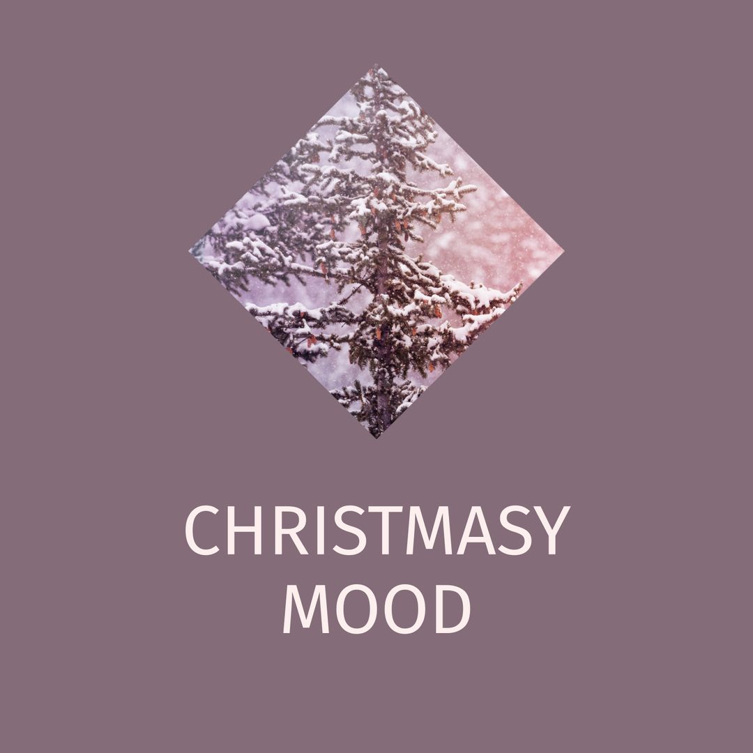 Festive Tree Art with Winter Wonderland Background