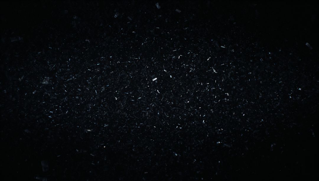 Glinting Particles in Dark Abstract Void