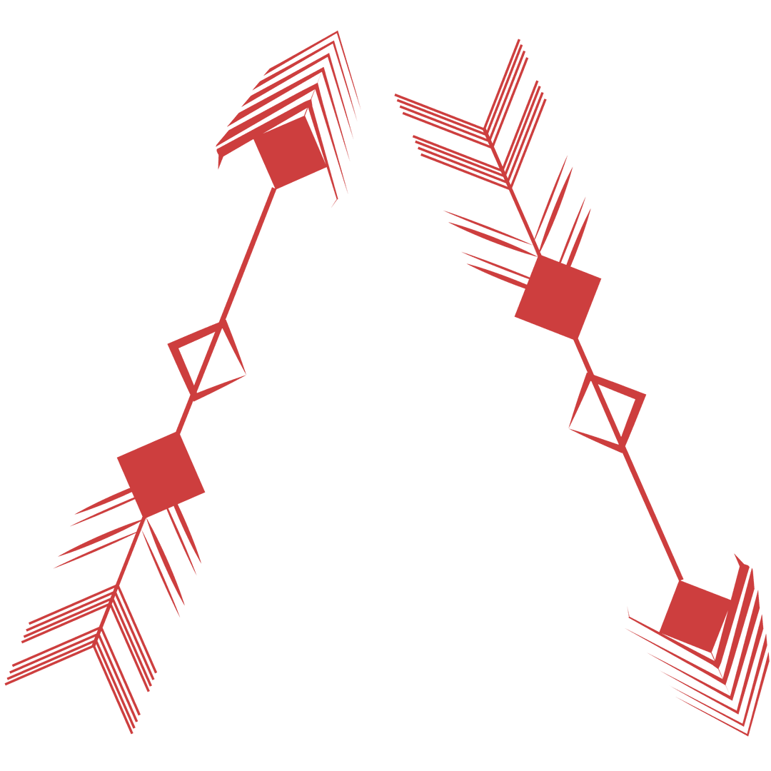 Abstract Red Arrow Design on Transparent Background