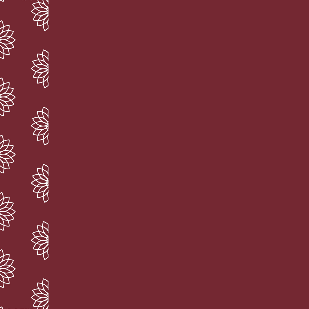 Abstract Floral Border Design on Transparent Background