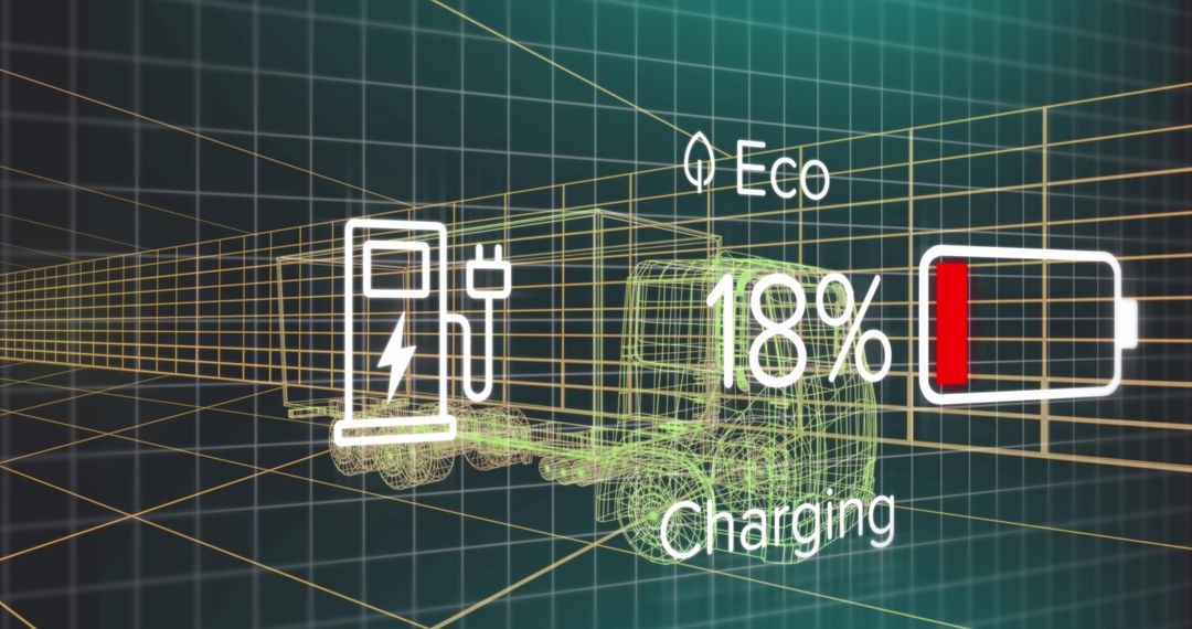 Digital Truck Interface Showing Charging Status