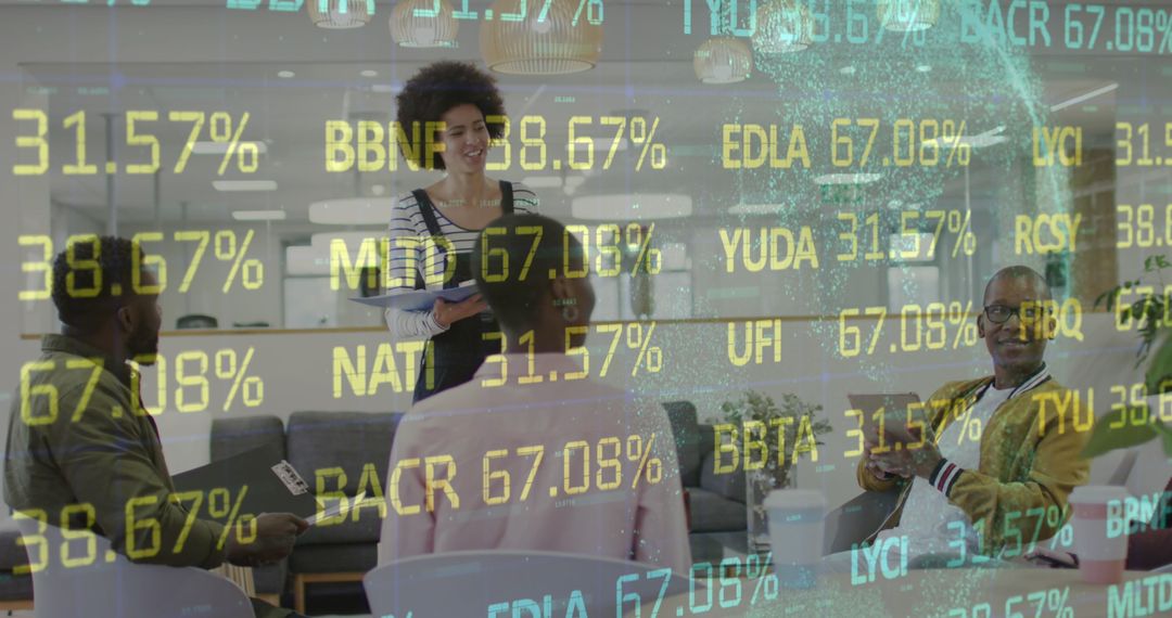 Diverse Team Analyzing Financial Data Impact