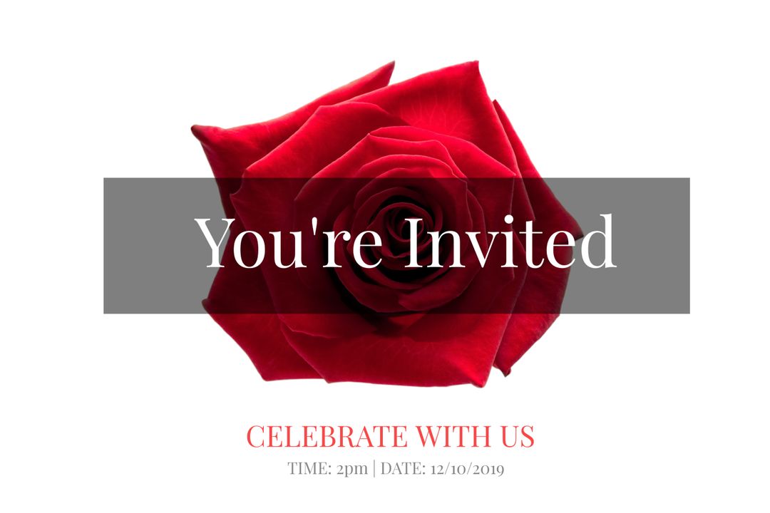 Romantic Event Invitation with Red Rose Theme