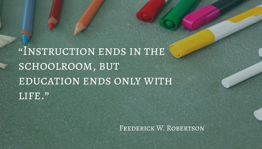 Inspirational Educational Quote with School Supplies - Download Free Stock Templates Pikwizard.com