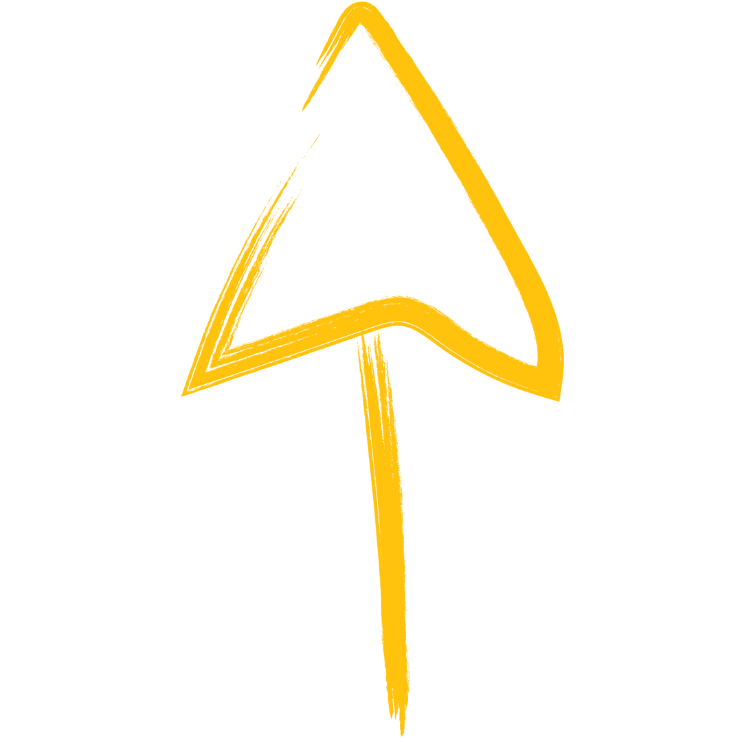 Bold Yellow Arrow Icon on Transparent Background Vector Graphic