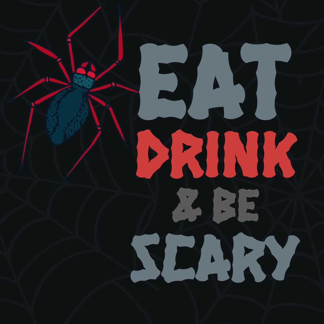 Spooky Halloween Party Invitation with Spider and Chilling Typography