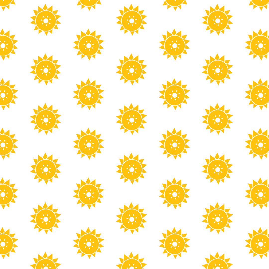 Transparent Yellow Floral Pattern on Digital Vector Background