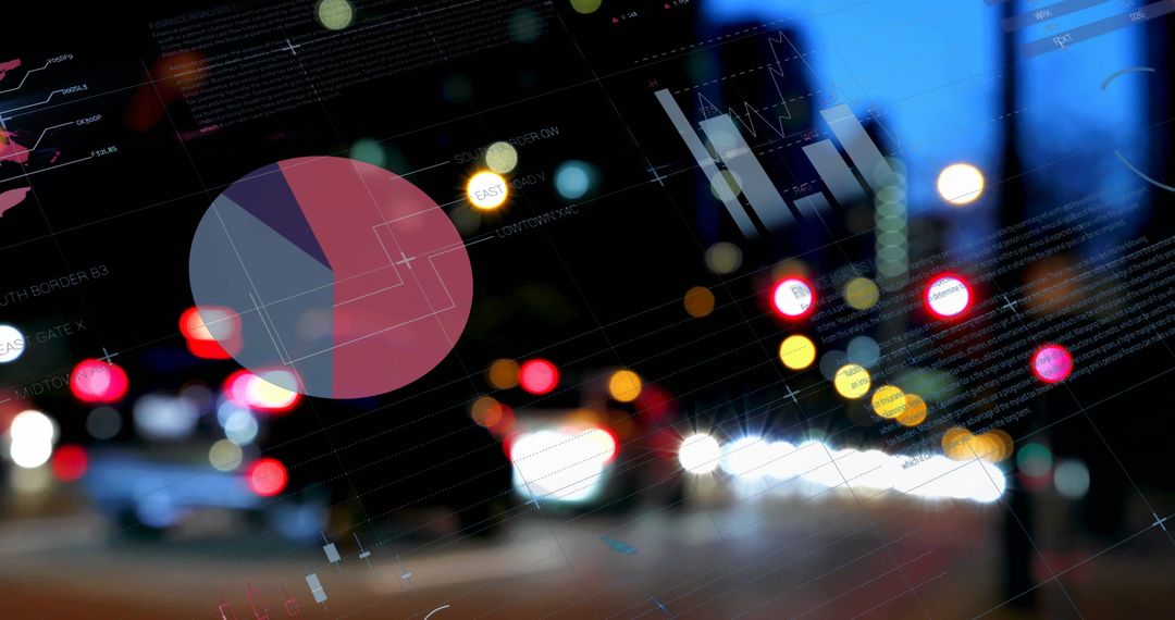 Data Analytics with City Lights Visualization Concept