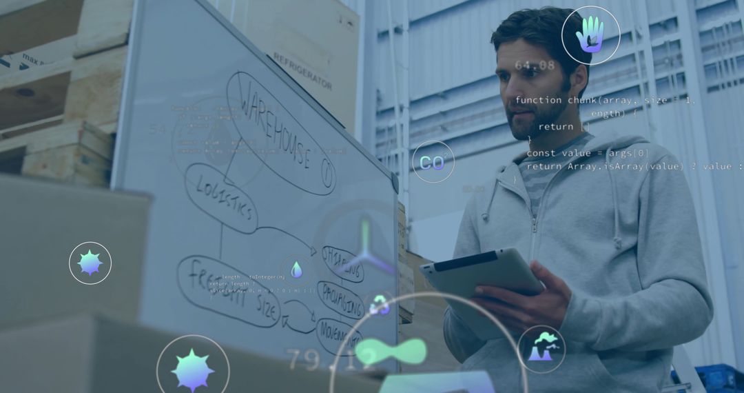 Warehouse Manager Updates Logistics Flowchart for Inventory Control