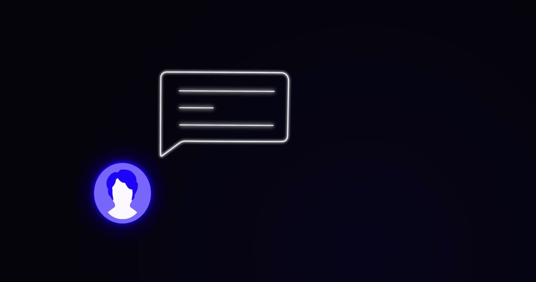Digital Communication Icon with Message on Dark Background