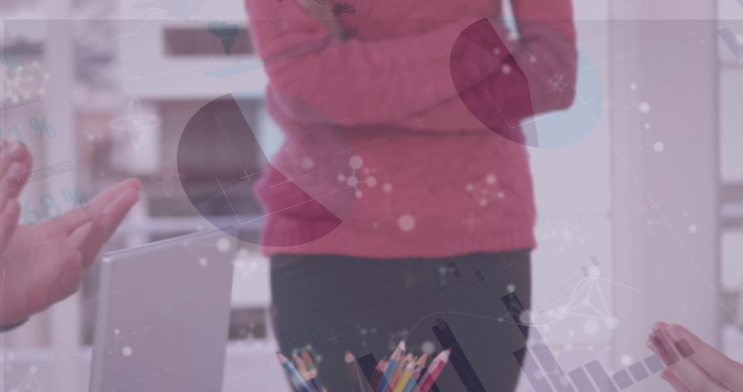 Business Data Workflow with Molecular Graphics Overlapping Team Meeting