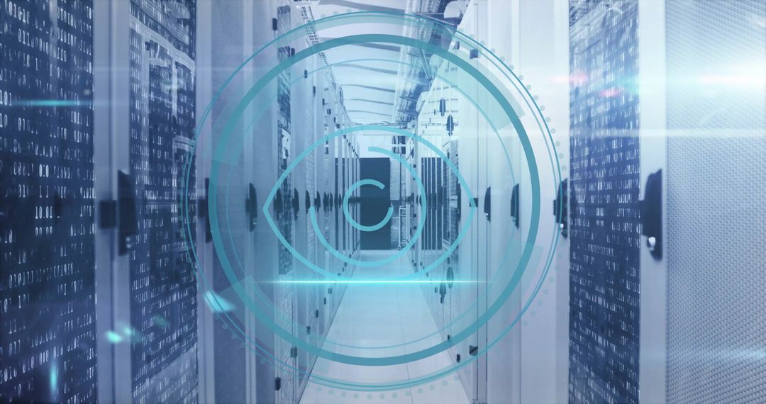 Security Technology Interface Overlaying Server Room