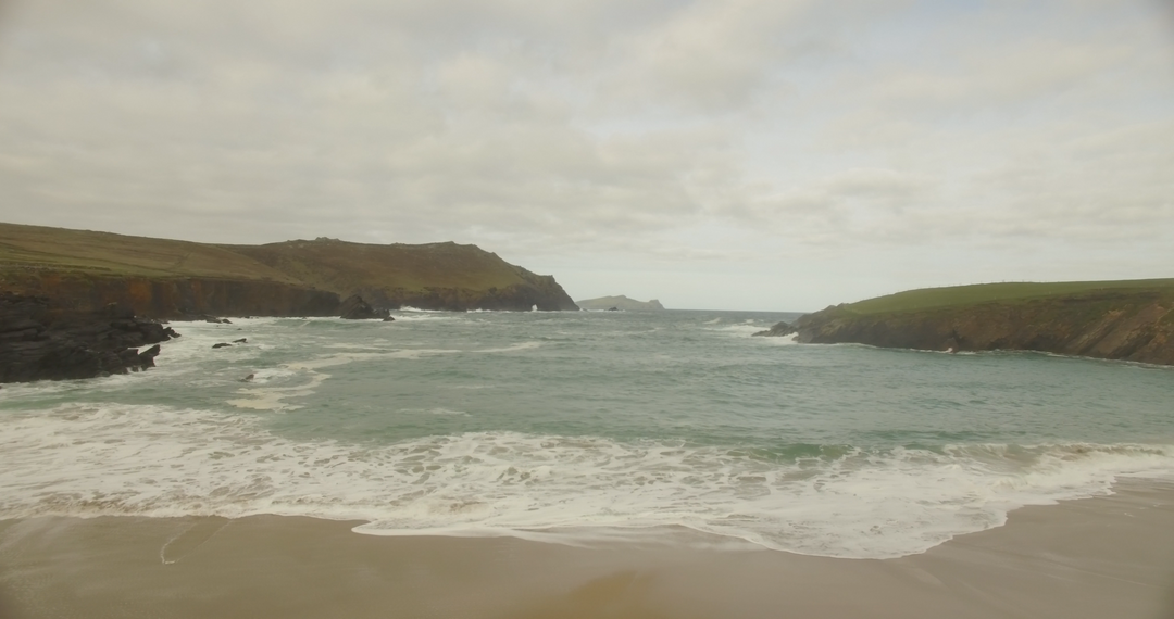 Tranquil Beach Under Transparent Cloudy Sky - Download Free Stock Images Pikwizard.com