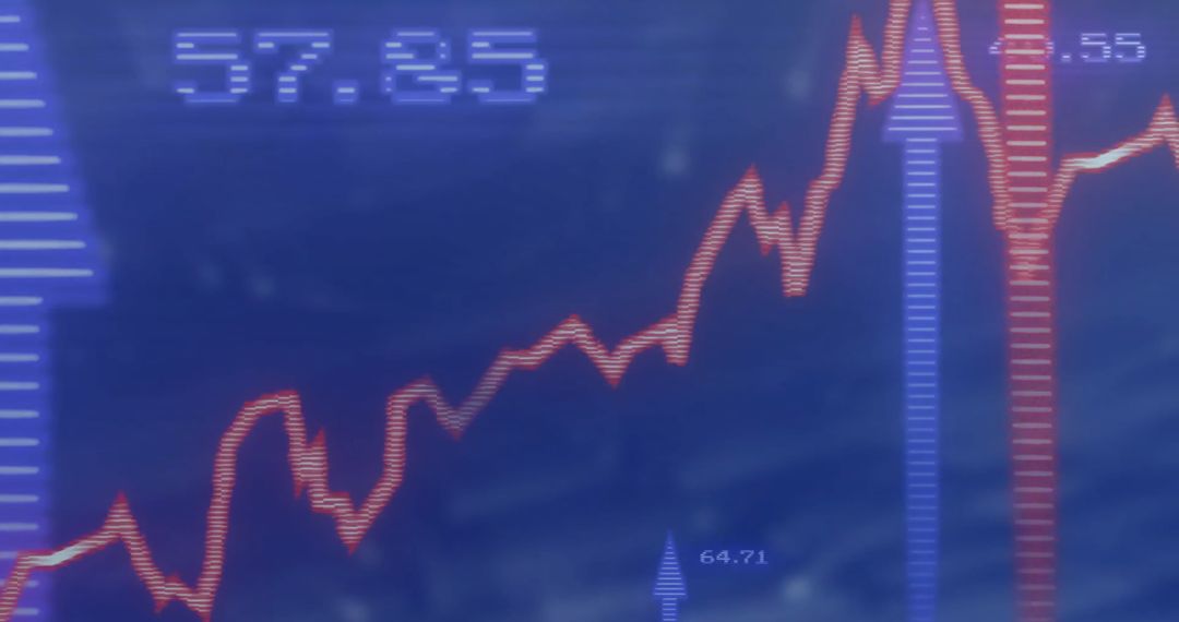 Digital Financial Chart with Increasing Graph