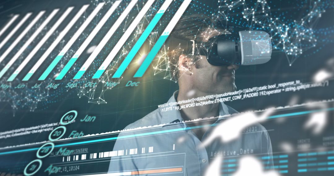 Man Experiencing Digital Transformation using VR Technology