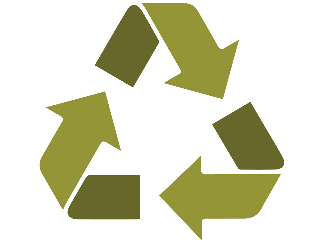 Green Recycling Arrows Icon on Transparent Background