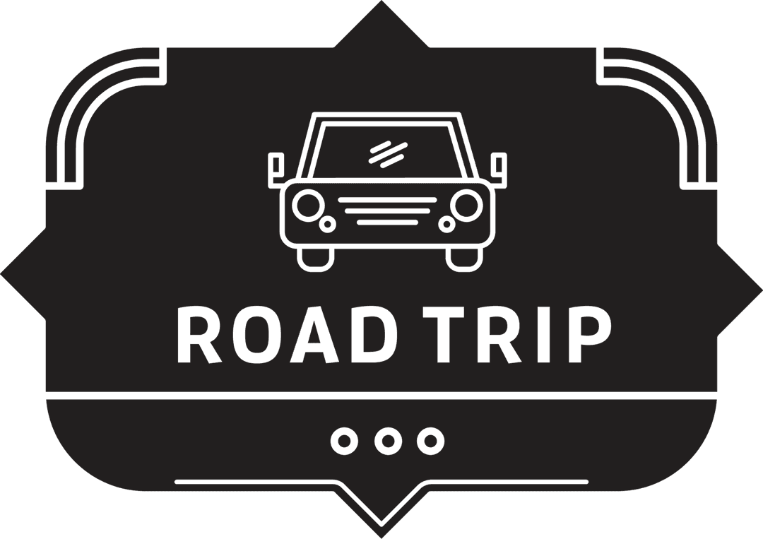 Transparent Road Trip Text with Minimalist Design