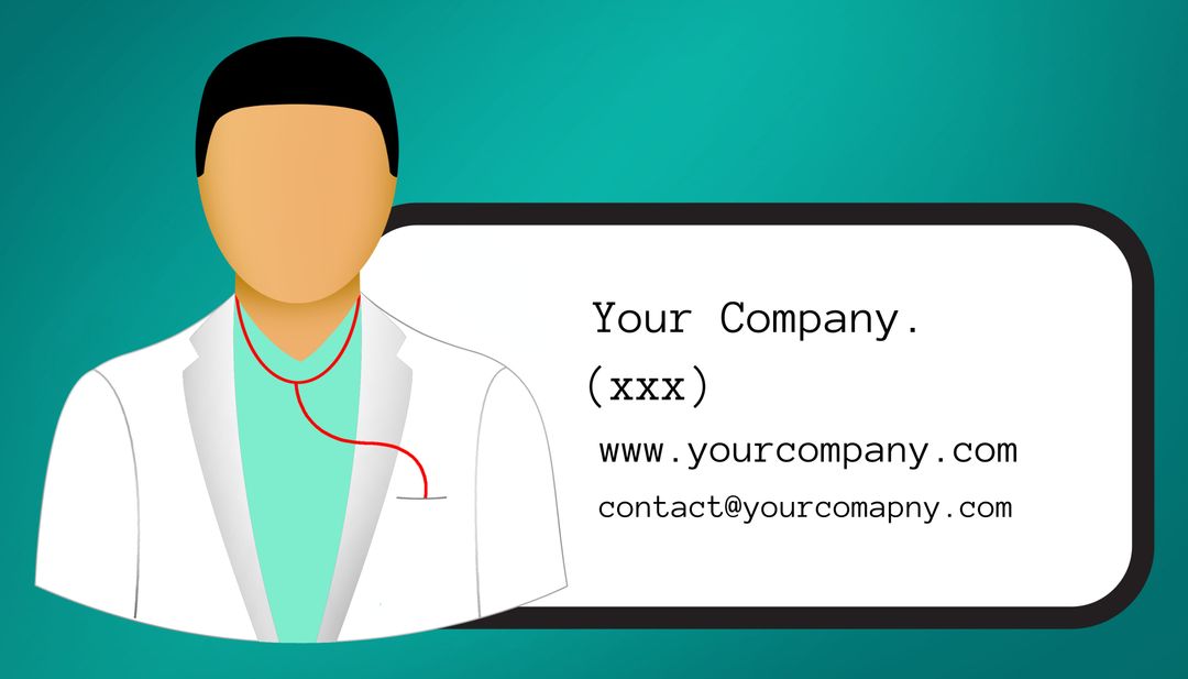 Medical Professional Illustration with Contact Information