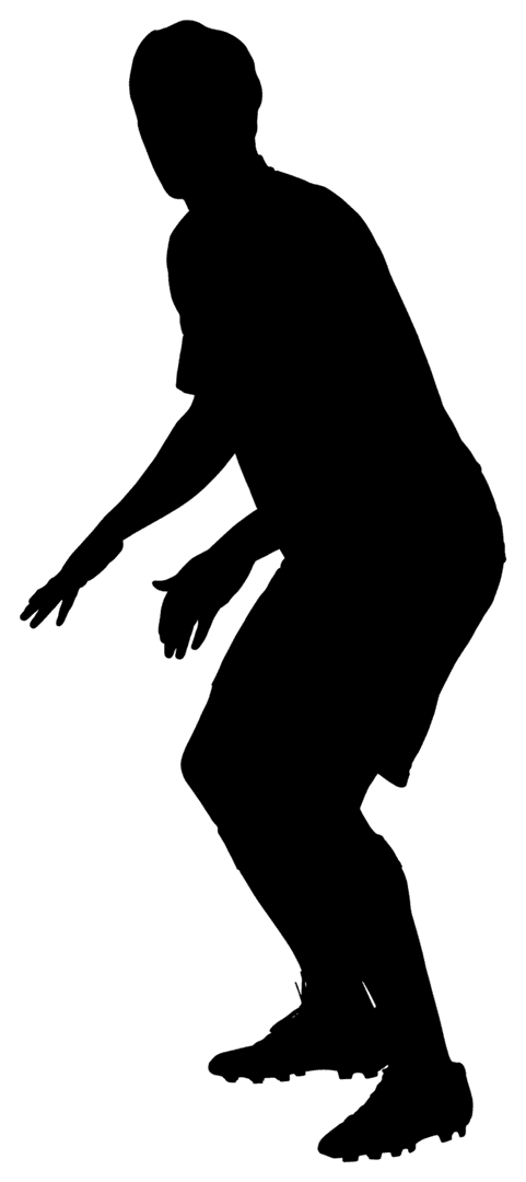 Transparent Football Player Silhouette Illustration on Display