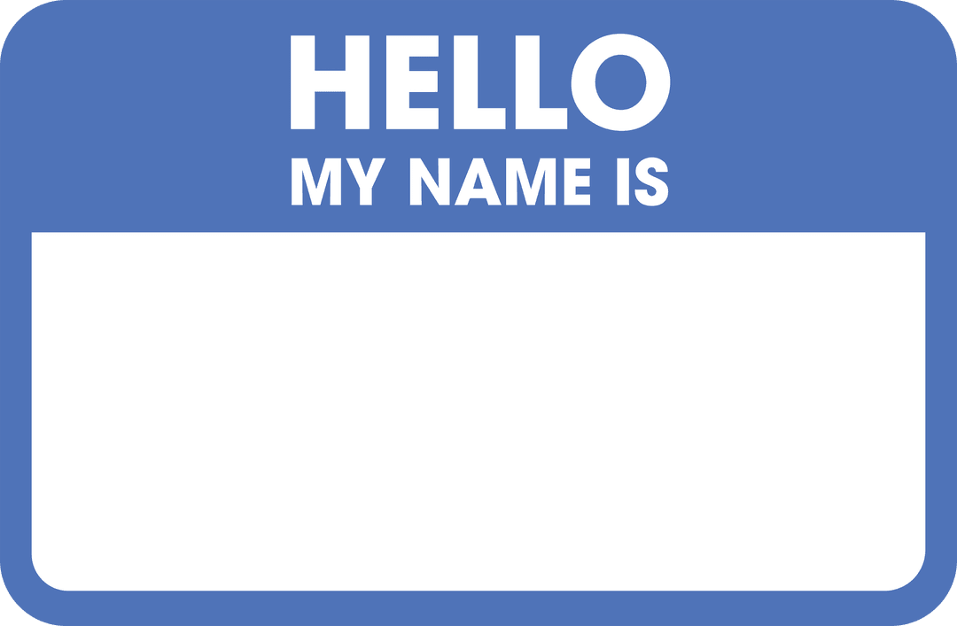 Transparent Name Tag with Hello My Name Is Text - Download Free Stock Images Pikwizard.com