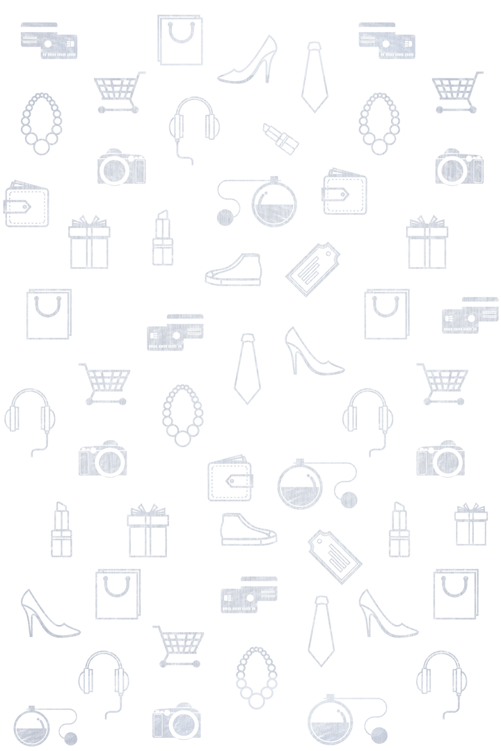 Transparent Shopping Icons Set with Fashion and Retail Symbols