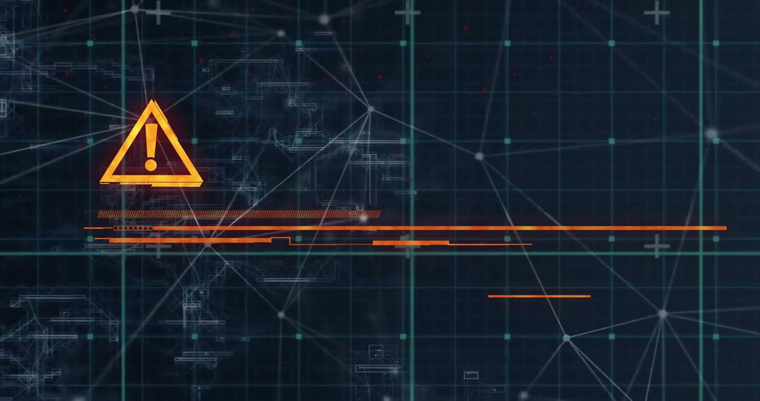 Digital Security Warning with Urgent Action Required on Grid Background