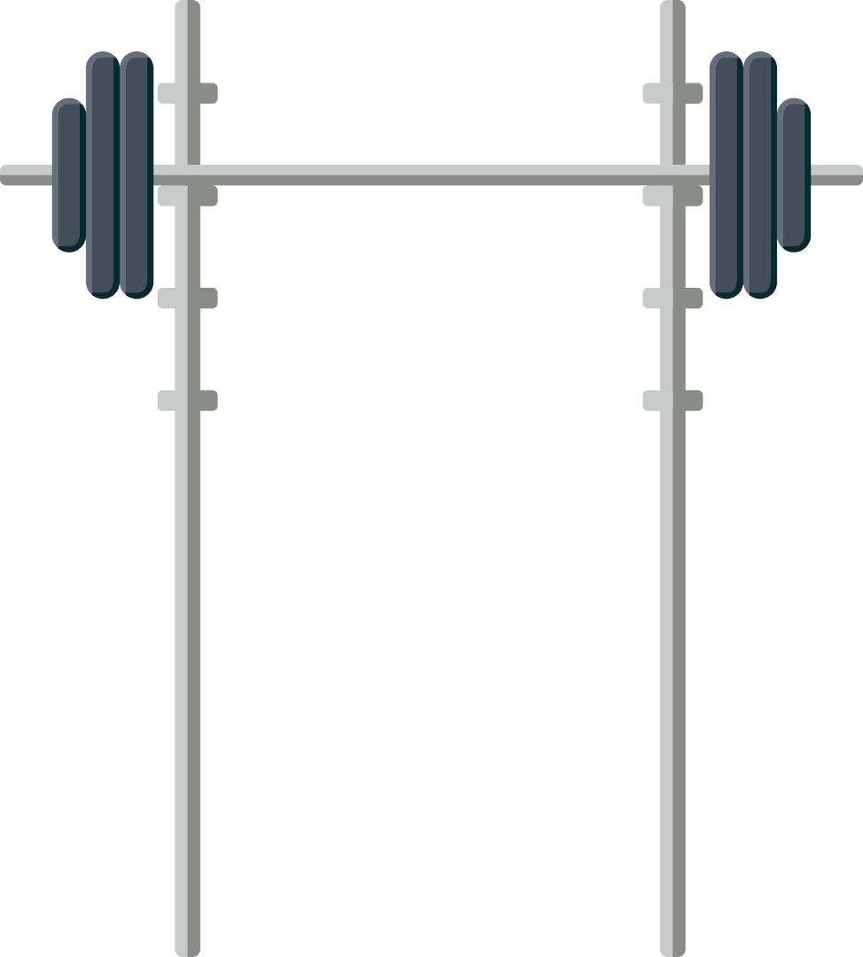 Transparent Barbell on Squat Rack Illustration for Gym and Fitness