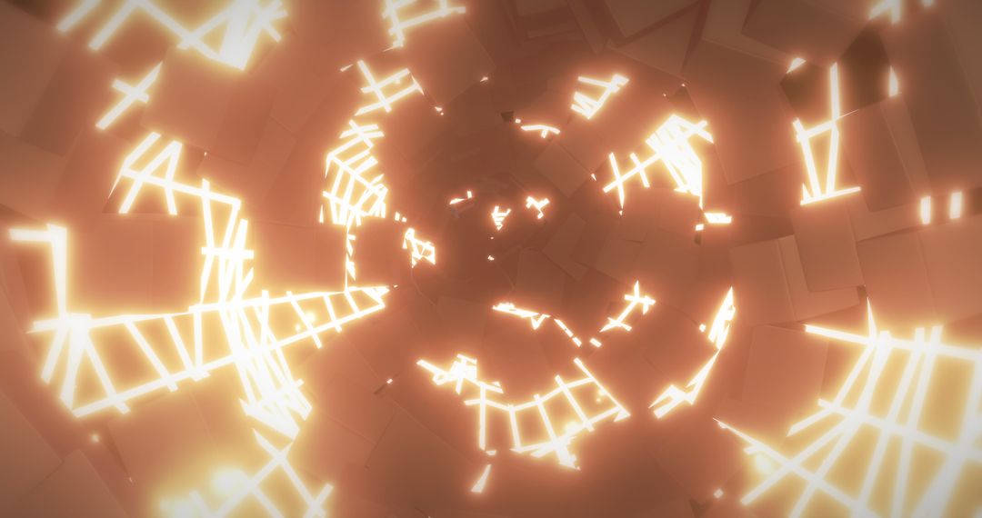 Abstract Glowing Tile Wall with Digital Interface Vibes