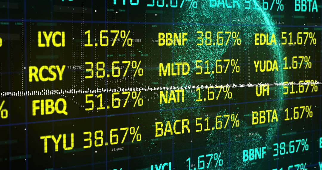 Global Financial Data Display on Digital Interface
