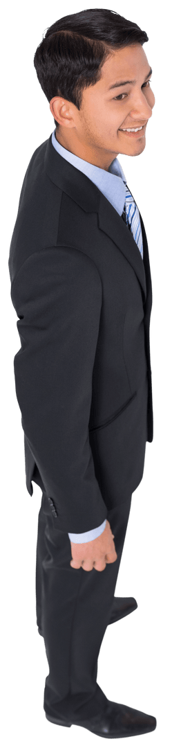 Smiling Businessman in Formal Attire Looking Confident on Transparent Background