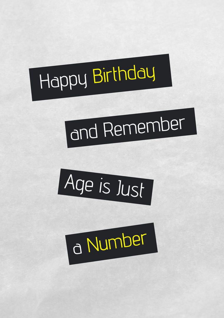 Happy Birthday Age is Just a Number Greeting Card - Download Free Stock Templates Pikwizard.com