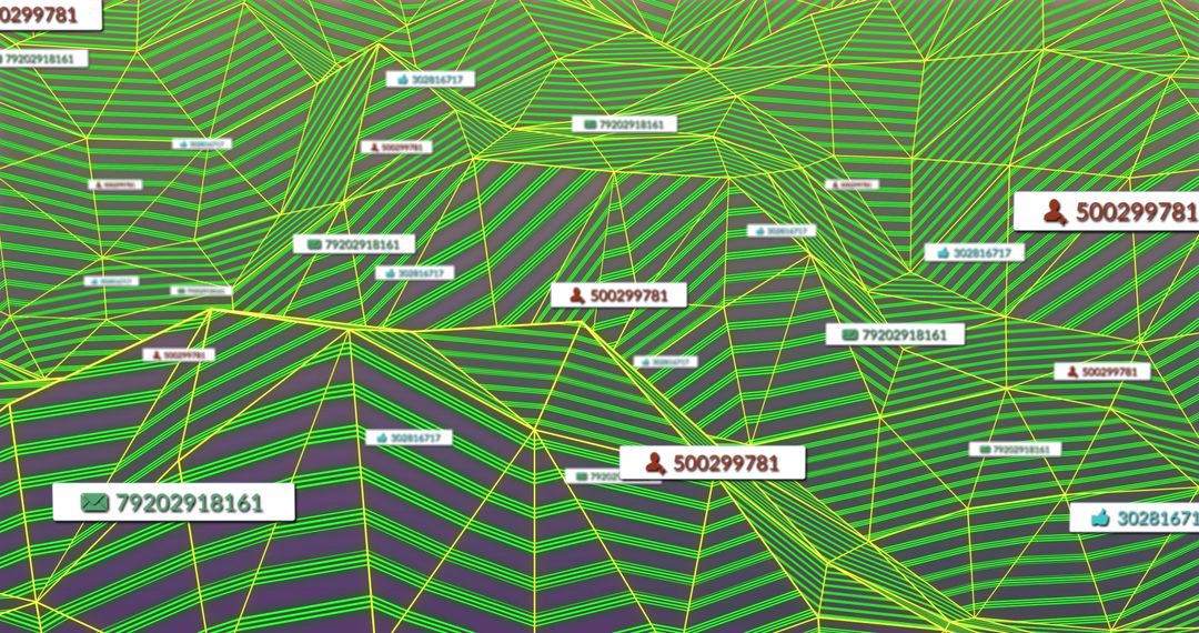 Abstract Digital Network Interface with Media Icons