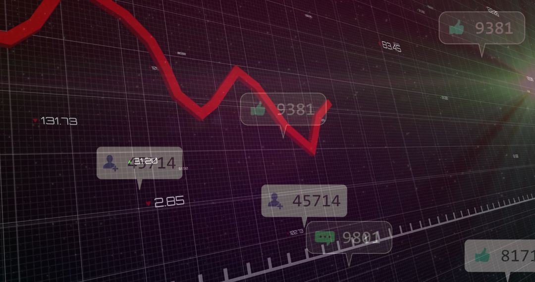 Declining Stock Market Graph with Interactive Elements