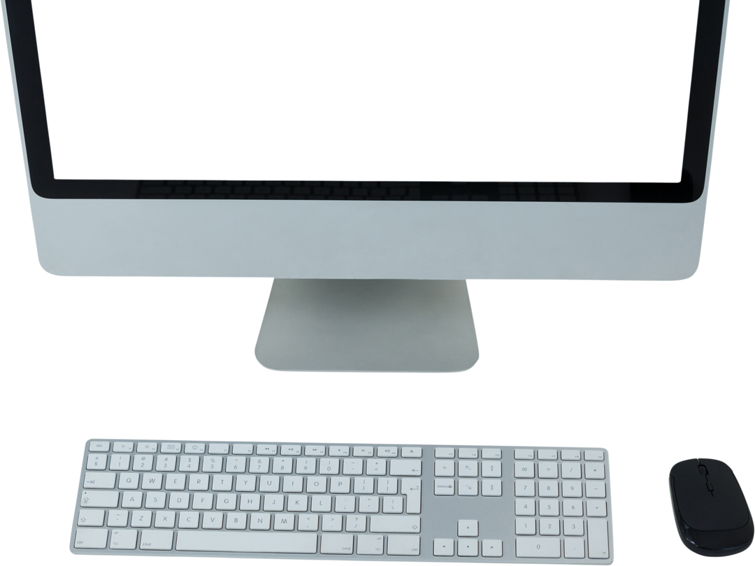 Minimalist Transparent Desktop Computer Setup with Accessories - Download Free Stock Images Pikwizard.com