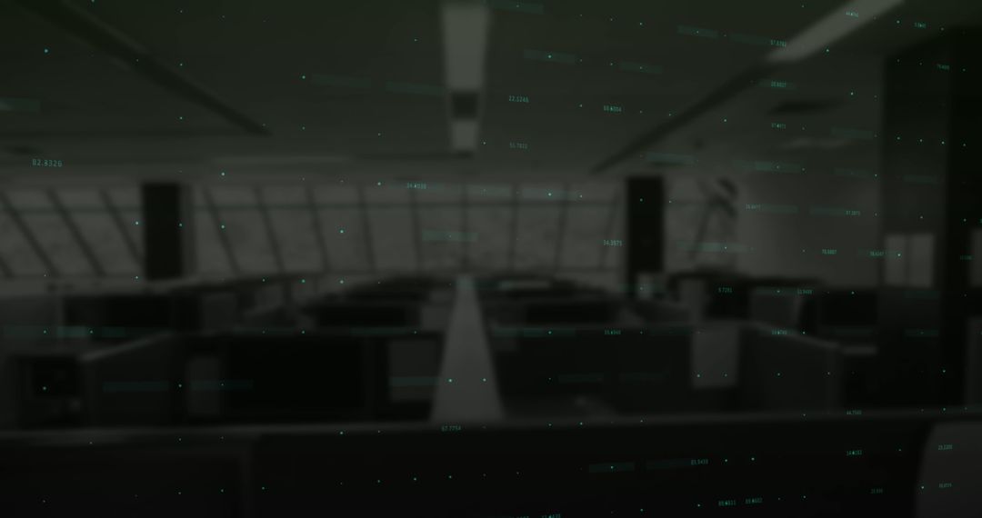 Global Finance Concept with Overlay of Data in Modern Empty Office