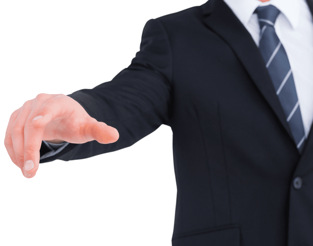 Transparent Businessman Gesture Confidently Pointing Hand