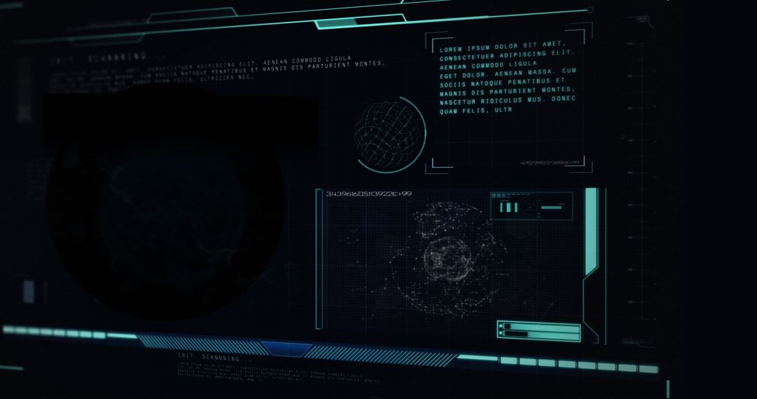 Futuristic HUD Interface with Mathematical Elements